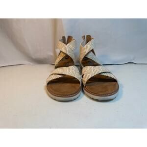 BOBS by Skechers Memory Foam Wedge Sandals Women’s 11 Beige